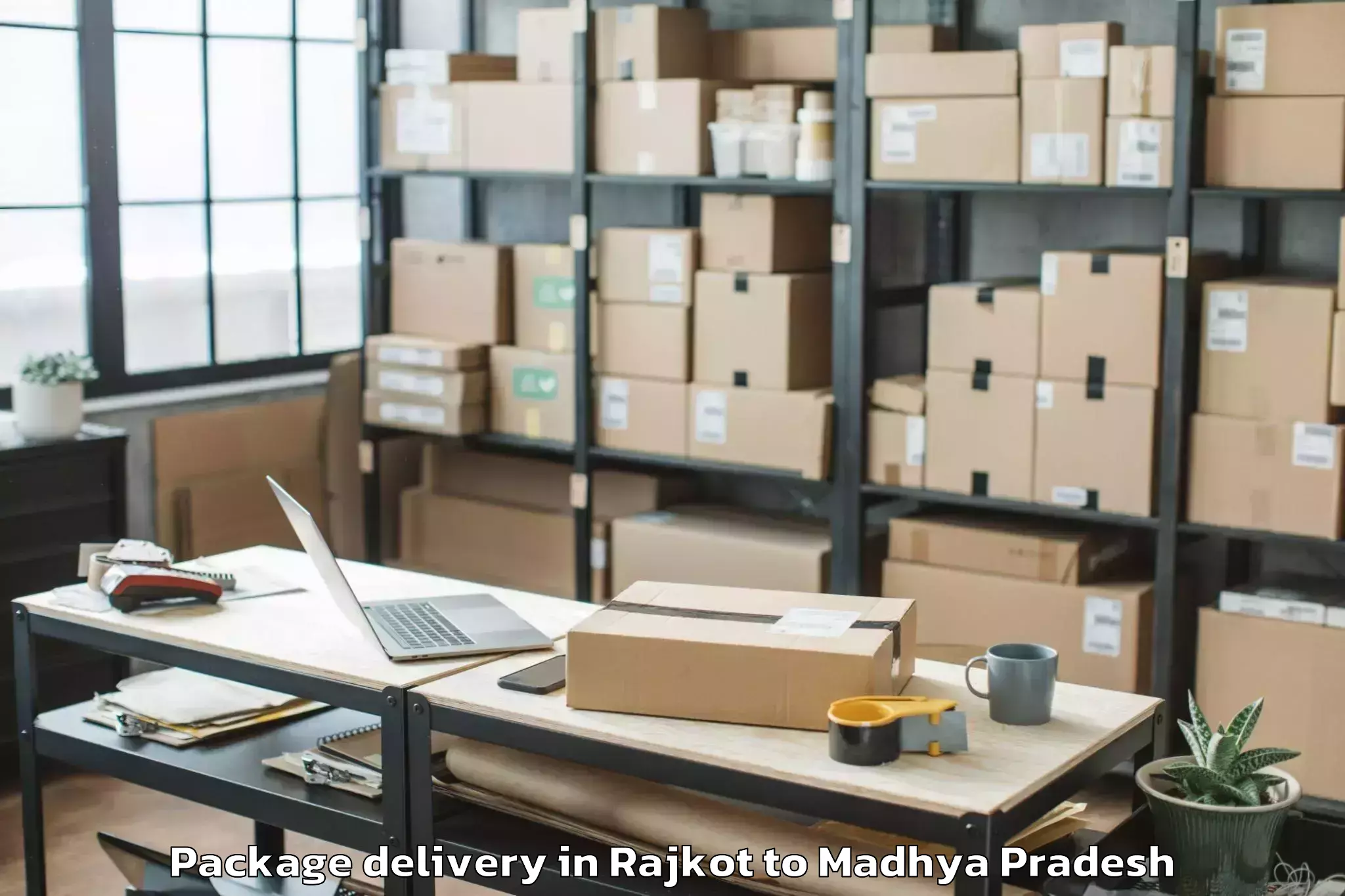 Quality Rajkot to Prithvipur Package Delivery